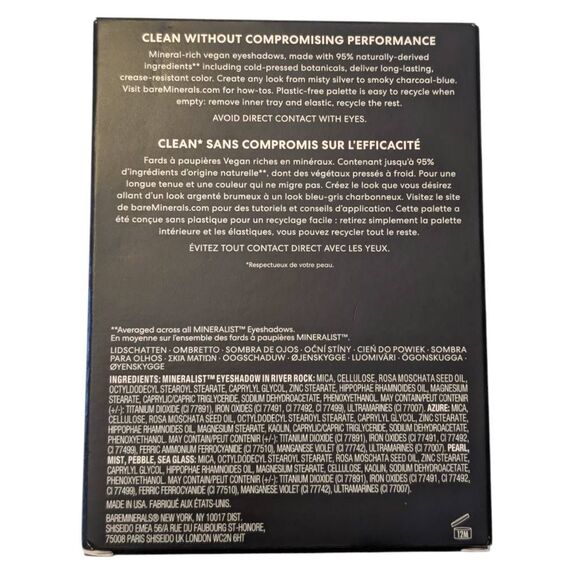 bareMinerals Mineralist Eyeshadow Palette Stonewashed Six Colors Blue Vegan - Picture 2 of 6